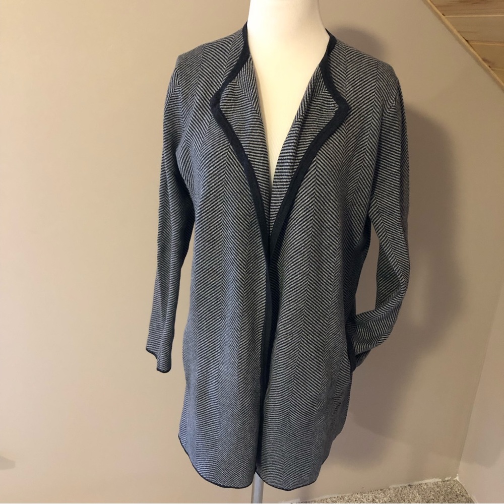 J.Crew Factory herringbone open cardigan pockets! S